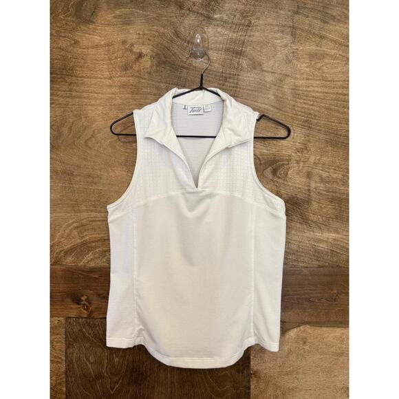 Tail‎ White Sleeveless Collared Stretch Classic Shirt Womens Shirt Size Medium - Picture 1 of 5